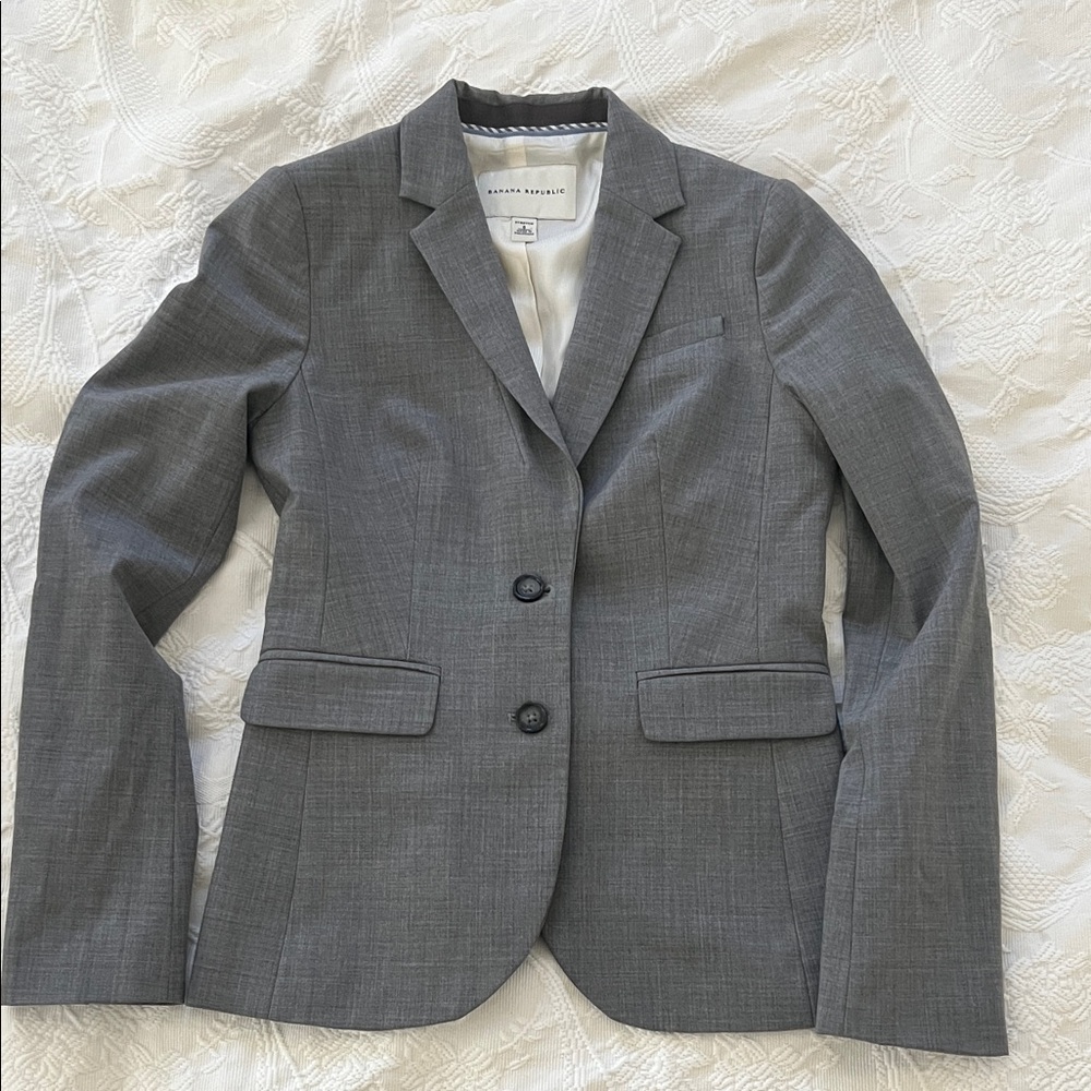 Banana Republic gray Fitted blazer women’s 0